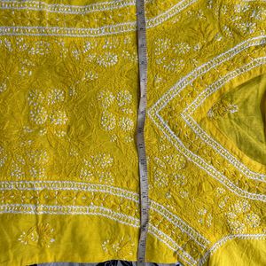 Chikankari Yellow Kurti