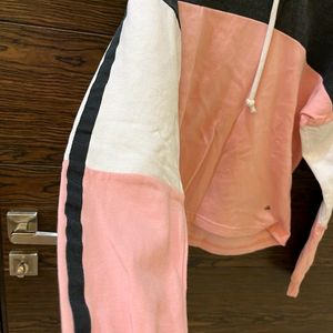 Peach And Grey Sweat Shirt