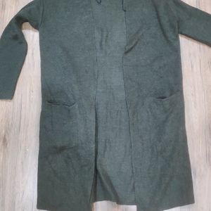 H&M Forest Green Long Cardigan