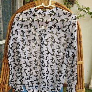 Bird Printed White Top