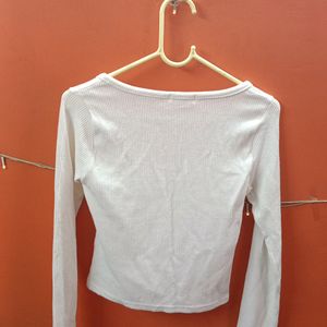 White Square Neck Crop Top