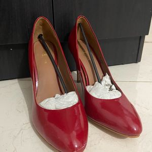 Red 6 Inches Pencil Heels