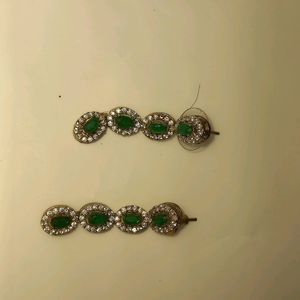 American Diamond And Artificial Emerald Set