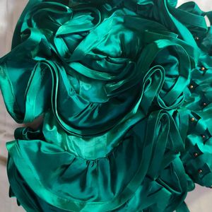 Green Colour Heavy Frock