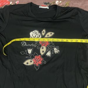 Women Xxl Size Black Tshirt On Sale