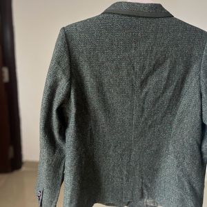 Teal Green Shimmer Single Breasted Blazer