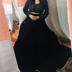 Black Velvet Lehenga