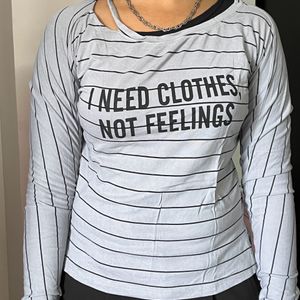 A Grey Full Sleeves T Shirt.