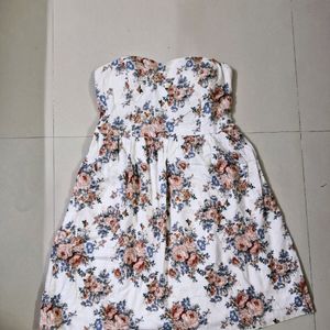 Padded Tube Mini Floral Dress