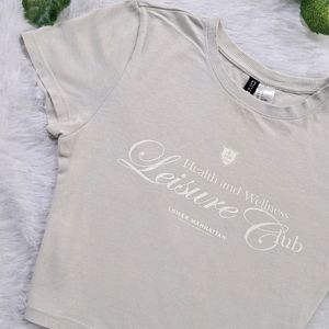 H&M Grey Crop Tee