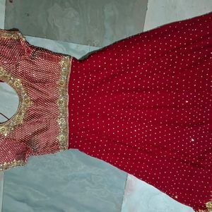 Maroon Embellished Anarkali Set