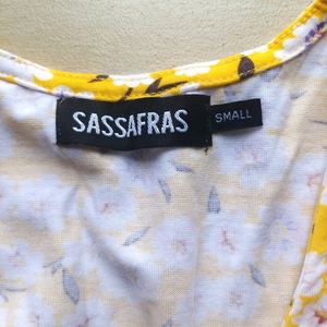 Sassafras Wrap Yellow Dress.