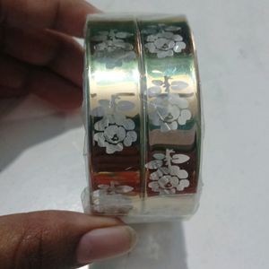 Beautiful Flower Printing Glass Bangle