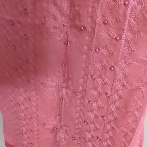 Beautiful Baby Pink New Kurta Set With Lining An