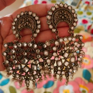 Black Metal Jhumka For Women