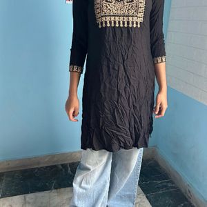 Black College And Office Kurta