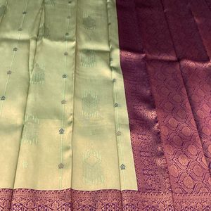 New Wedding Semi Silk Saree For Grabs