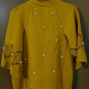 Mustard Colour Party Wear Top