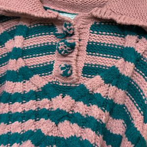 Zara Striped Cable Knit Pullover Sweater