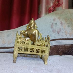 Pure Brass Laddu Gopalji (Thakurji) Murti