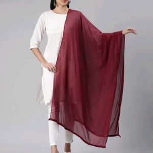 Combo Of 5 Chiffon Solid Grey Women Dupatta