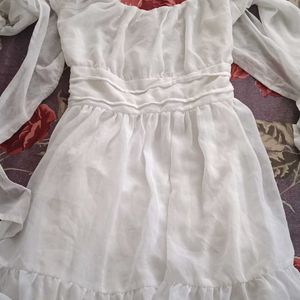 Flared Dress (White) Which Makes You A Princess