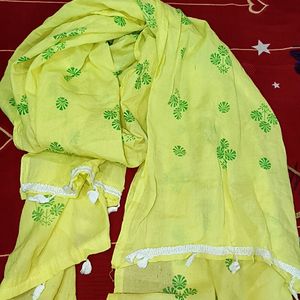 Yellow Printed Dupatta