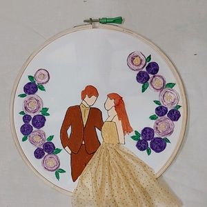 Dancing Couple Wooden Hoop