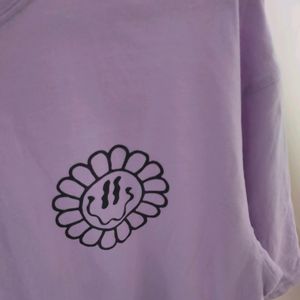 Lilac Oversized Cropped T-shirt