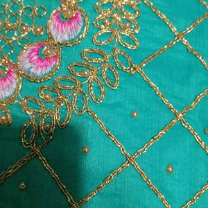 Embroidery Work Chanderi Suit