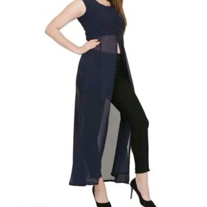 Frunt Cut Kurti Navy Blue Women