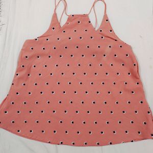 Peachy Top With Spaghetti Straps