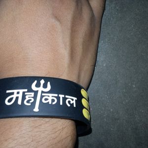 MAHAKAL Black Silicon Big Bracelet for Unisex