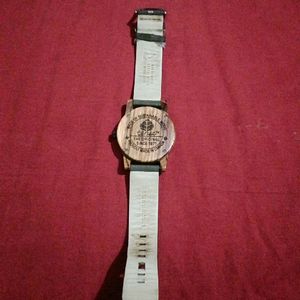 Leather Hampton Tense Wooden Watch