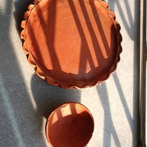 Clay Plate And Bowl Set