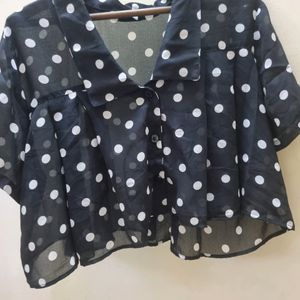 KOREAN SHEER POLKA DOTS TOP