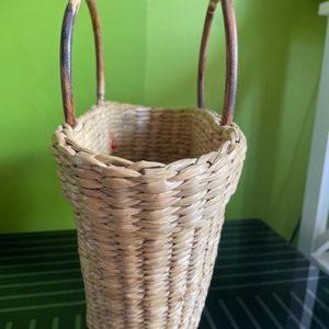 Handwoven Bag with bamboo handles