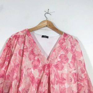 Pink Floral Print Dress (Women's)