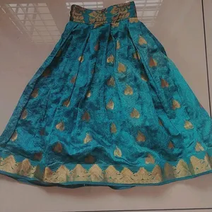 Beautiful Blue And Golden Skirt