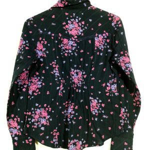 Black with Flowers Shirt