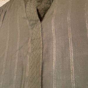 Sea Green Cotton Kurta with Subtle Striped Texture