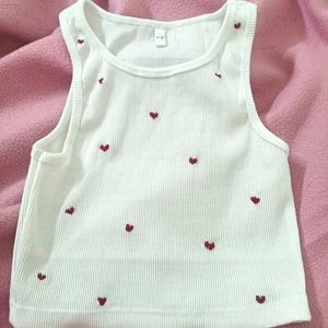 Y2K Heart Hand Embroidery Top