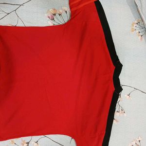 HRX RED CLOSED COLLAR TSHIRT FOR 12-13 YRS