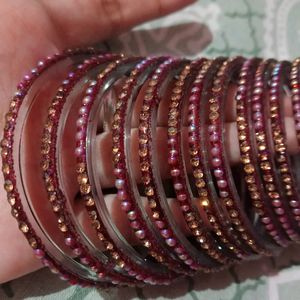 Maroon Colour Bangle ( Set Of 12)