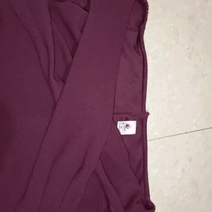 Athena Burgundy Pleated Bardot Top