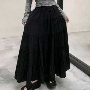 Cottage Core Black Skirt New