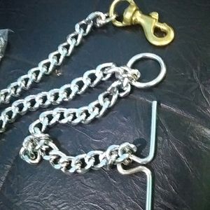 Silver Metal Super Dog Leash Diamond Cut Heavy Dut