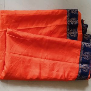 Georgett Plain Saree With  Border