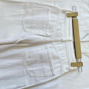 Branded White Wide Leg Denim