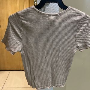 Ribbed Tan T-shirt